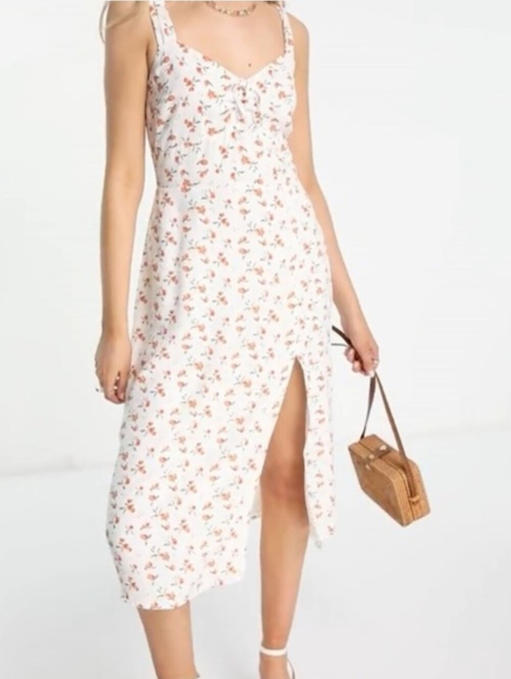 Abercrombie Cinch Front Side Slit Midi Dress